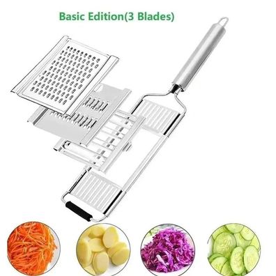 4-in-1 Vegetable Slicer, Stainless Steel Shredder/Cutter/Grater for Fruit/Carrot/Pot