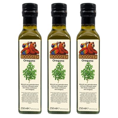 Apsu Boooster Oregano Würz-Öl 3x 250ml Natives Olivenöl Extra aus griechischen Oliven