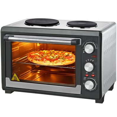 26 l Minibackofen 2 Kochplatten | Kleinküche | Miniofen | Pizzaofen