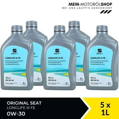 Original Seat LongLife III/3 FE SAE 0W-30 504.00 / 507.00 5x1 Liter