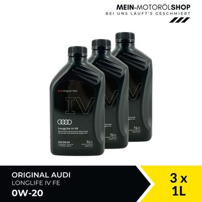Original Audi 0W-20 LongLife IV FE 508.00 / 509.00 3x1 Liter