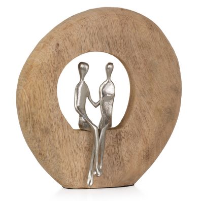 Niemals alleine Tischdeko 24x23x7 Holzdeko Modern Wohnzimmer