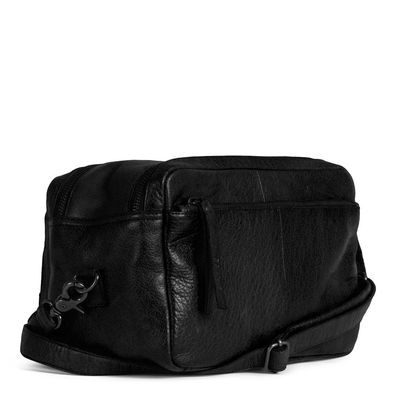 muud Stavanger Stricktasche aus Leder 16x26 cm in Schwarz