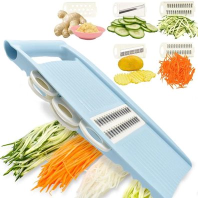 5-in-1 Mandoline Slicer & Julienne Shredder, Multi-Blade Vegetable Cutter for Potato