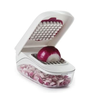 Vegetable Chopper with Storage Container, Onion/Fruit Dicer & Easy Pour Opening, Stai
