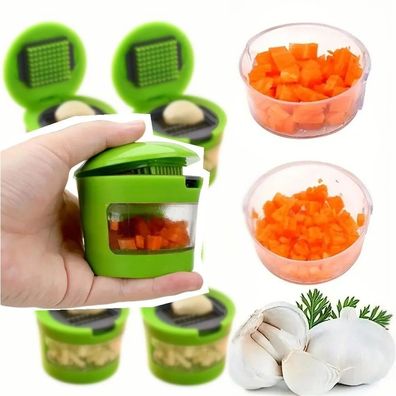 Multi-Functional Stainless Steel Garlic Press & Portable Vegetable Cutter, Kitchen G