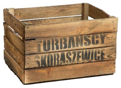 1 x Massive geflammte Apfelkisten "TS"