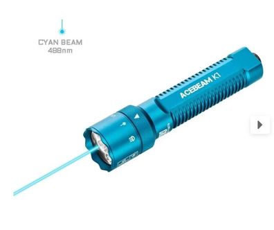 AceBeam K1 mit 1.000 Lm / 223 Metern / 488 nm Cyan Laser und 365nm UV-Licht mit 1.000