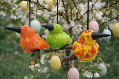 Keramikvögel „Frühlingszauber“ - für den Baum