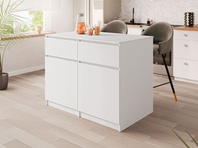 Kücheninsel Ceronis Praktisch Tisch mit Regal Stehtisch M24