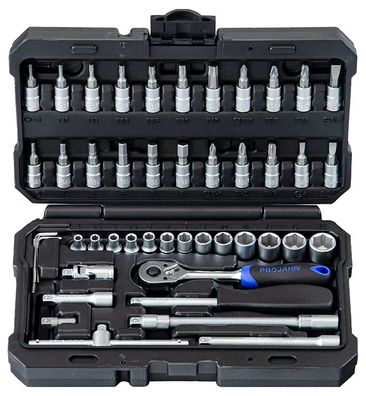 Projahn 1/4" Steckschluessel Satz 46-tlg proficraft 72 Zahn Knarre