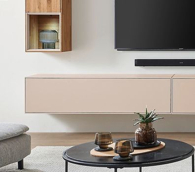 Hängeelement 140cm 'Locarno' MDF creme mit Klappe