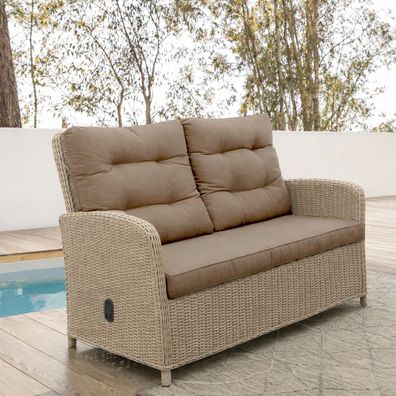 Destiny 2-Sitzer Gartensofa MERANO, Rückenlehne verstellbar, pearl shell