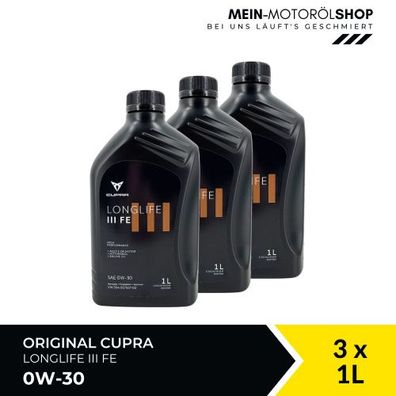Original Cupra LongLife III/3 FE SAE 0W-30 504.00 / 507.00 3x1 Liter