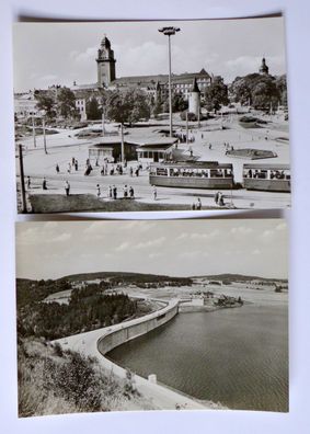 2 AK Plauen Talsperre Pöhl Ansichtskarte DDR