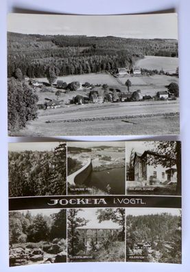 2 AK Jocketa HO Gaststätte Talsperre Pöhl Erlbach Eubabrunn Ansichtskarte DDR