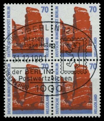 BERLIN DS Sehensw Nr 874 zentrisch gestempelt Viererblock X72B262