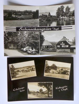 2 AK Schneckengrün Gaststätte Reiboltsruh Kottengrün Erholungsheim Ansichtskarte DDR
