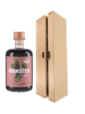 Steinhauser Brombeer Likör in einer Holzbox mit Verschluss
