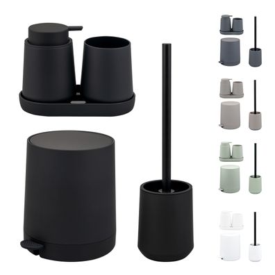 eluno Bad-Accessoires Set TESERO 5tlg. Soft-Touch aus Kunststoff
