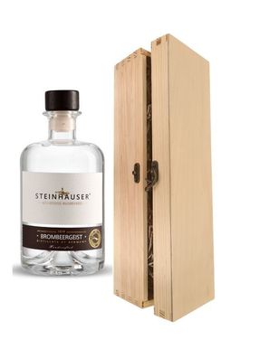 Steinhauser Bodensee Brombeergeist in einer Holzbox mit Verschluss