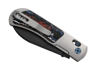 Kizer Tycho M390 Ti Blue & Red Fat Carbon DLC