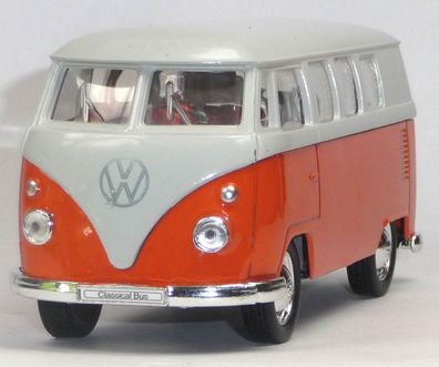 VW Bus (1962) Bulli T1 orange Modellauto ca. 11,5 cm Spritzguss Neuware