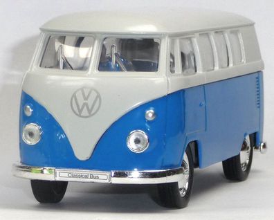 VW Bus (1962) Bulli T1 blau Modellauto ca. 11,5 cm Spritzguss Neuware