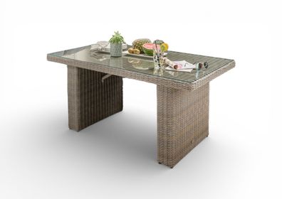 Destiny Gartentisch Riviera 140x80x67cm, Polyrattan, vintage grau