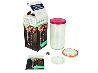 WECK Fermentier-Set mit Rundrandglas Stangenform 1590ml mit Glas-u. Silikondeckel