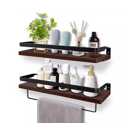 2x Stück Regal 40x15cm Wandregal Küchenregal Bücherregal Schweberegal Echtholz