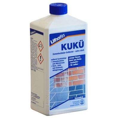 2 x Lithofin KUKÜ Zementschleier-Entferner, extra stark 1 Liter Flasche