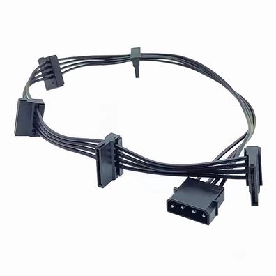 P37C Festplatte Stromkabel Adapter 60cm IDE Molex 4Pin auf 5x SATA für PC Laufwerk