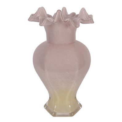 Clayre & Eef Vase Ø 14x25 cm Rosa Glas (Gr. Ø 14x25 cm)