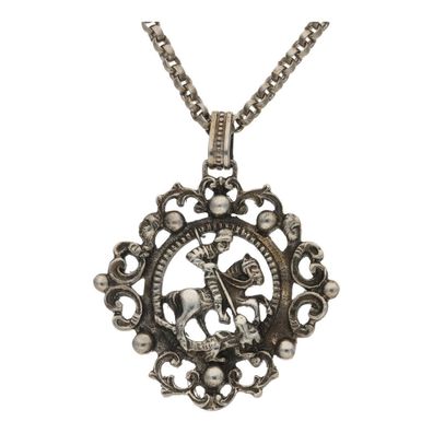 Trachten Collier Silber 925 geschwärzt Second Hand 25320542 getragen