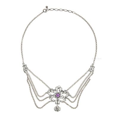 Trachtencollier Silber 835 Amethyst Second Hand 25321656 getragen