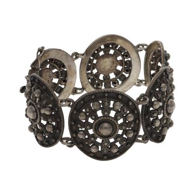 Trachtenarmband Silber 835 geschwärzt Handarbeit Second Hand 25321690 getragen