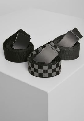 Urban Classics Gürtel Belts Trio Grey Black+Black+Cha/Black