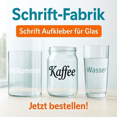 Schrift Aufkleber für Glas
