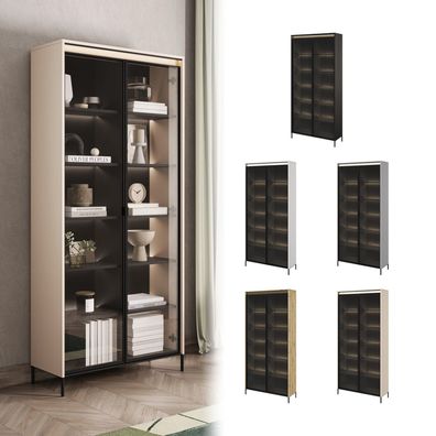 Vitrine TREND TR-07 mit 2 Türen Vitrinenschrank LED Standvitrine Modern