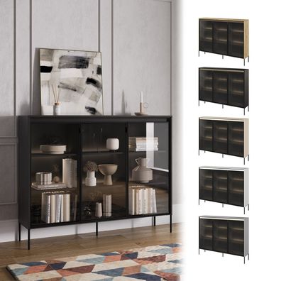 Vitrine TREND TR-08 mit 3 Türen Vitrinenschrank LED Standvitrine Modern