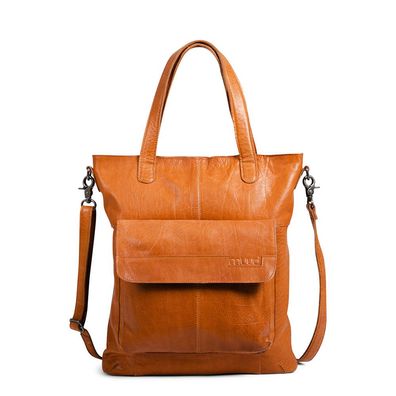 muud Arendal Ledertasche Handarbeitstasche Whisky 35x34 cm