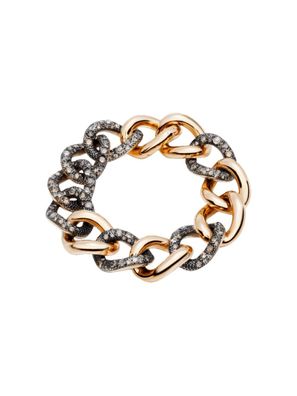 Pomellato – Kettenarmband AUS Roségold UND Rhodiniertem SILBER MIT Braunen Diamanten