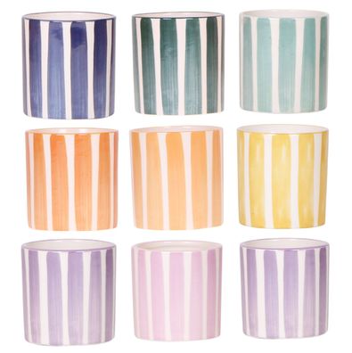 Übertopf-Trio "Painted Stripe" - Set mit 3 Töpfen - gestreift in verschi
