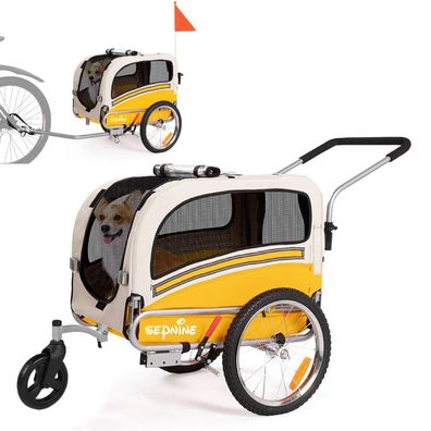 Sepnine 20303B Outdoor & Zuhause Hundeanhänger 2-in-1 für Fahrrad & Jogger