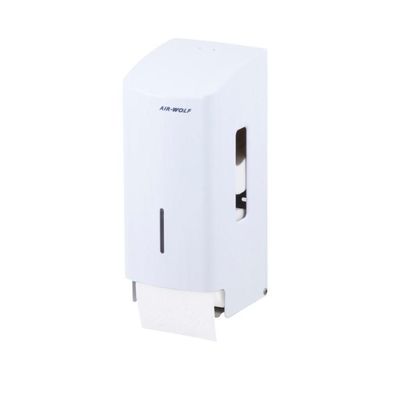 WC-Papierspender Alpha Edelstahl weiß für 2 Rollen