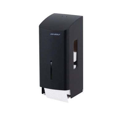 WC-Papierspender Alpha Edelstahl schwarz für 2 Rollen
