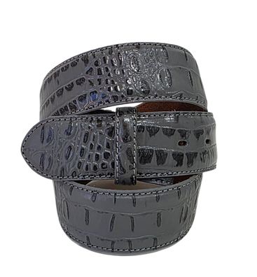 umjuBELT Gürtel Croko Cotone grau echt Rindleder Kroko Wechsel 80 85 90 95 100