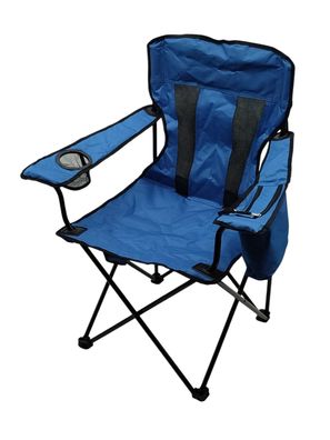 Amazon Basics Klappbarer Campingstuhl mit Kühltasche, blau