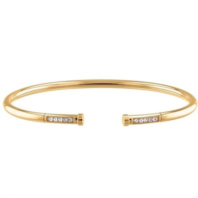 Gold-plated solid bracelet with crystals TH2780251